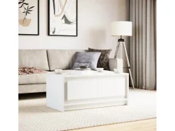Mesa De Centro*vidaxl Mesa de centro com luzes LED derivados de madeira Branco