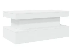 Mesa De Centro* Mesa de centro com luzes LED 90x50x40 cm PT571585 Branco