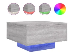 Mesa De Centro*vidaxl Mesa de centro com luzes LED 55x55x31 cm sonoma Cinzento