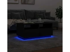 Mesa De Centro*vidaxl Mesa de centro com luzes LED 90x49x40 cm Preto