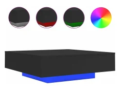Mesa De Centro*vidaxl Mesa de centro com luzes LED 100x100x31 cm Preto