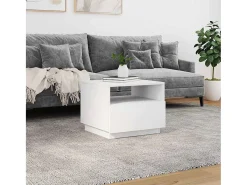 Mesa De Centro|vidaxl Mesa de centro com luzes LED 50x49x40 cm Branco