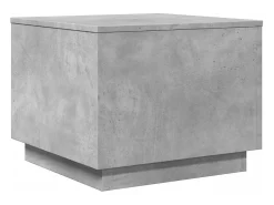 Mesa De Centro|vidaxl Mesa de centro com luzes LED 50x50x40 cm cimento Cinzento
