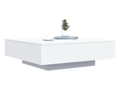 Mesa De Centro*vidaxl Mesa de centro com luzes LED 100x100x31 cm Branco