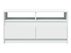 Best vidaxl Mesa de centro com luzes LED derivados de madeira Branco
