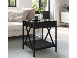 Mesa De Centro|vidaxl Mesa de centro com luzes LED Infinity 40x40x49 cm Preto