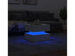 Mesa De Centro*vidaxl Mesa de centro com luzes LED 50x50x40 cm Branco