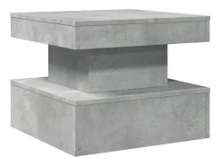 Mesa De Centro| Mesa de centro com luzes LED 50x50x40 cm cimento PT138898 Cinzento