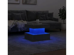 Mesa De Centro| Mesa de centro com luzes LED 50x50x40 cm cimento PT138898 Cinzento