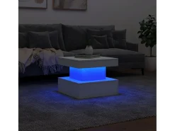 Mesa De Centro|vidaxl Mesa de centro com luzes LED 50x50x40 cm Branco
