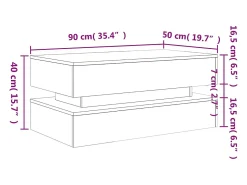 Mesa De Centro|vidaxl Mesa de centro com luzes LED 90x50x40 cm carvalho sonoma Natural claro