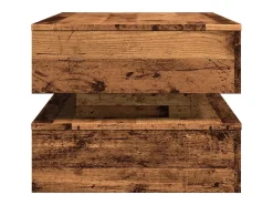 vidaxl Mesa de centro com luzes LED 90x50x40 cm madeira velha^ Mesa De Centro