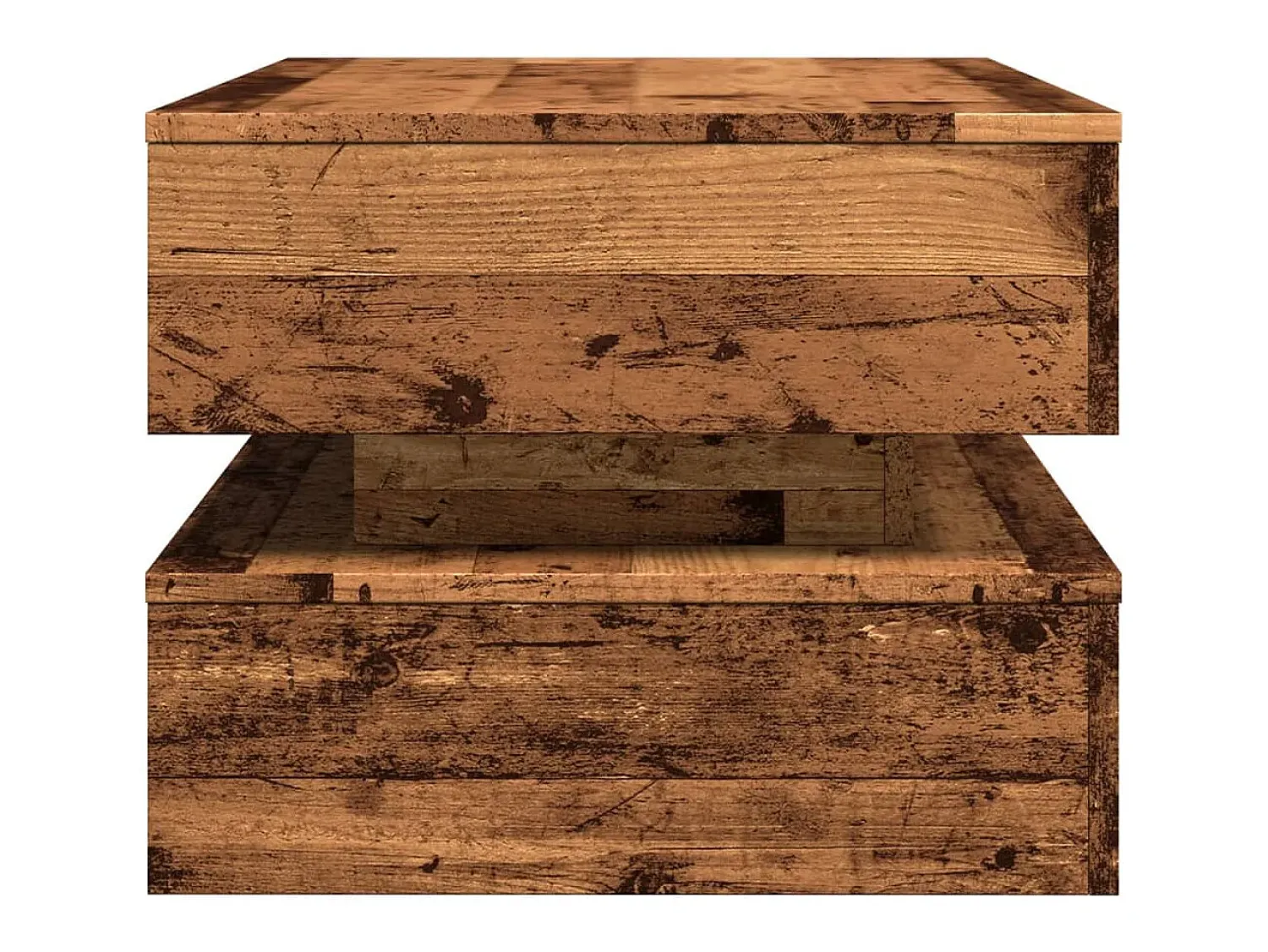 vidaxl Mesa de centro com luzes LED 90x50x40 cm madeira velha^ Mesa De Centro