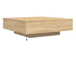 vidaxl Mesa de centro com luzes LED 100x100x31 cm carvalho sonoma^ Mesa De Centro