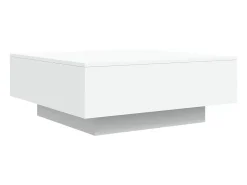Mesa De Centro| Mesa de centro com luzes LED 80x80x31cm PT276648 Branco