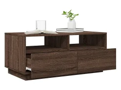 Mesa De Centro* Mesa de centro com luzes LED 90x49x40 cm carvalho PT145224 Castanho