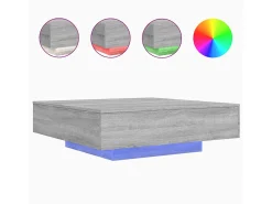 Mesa de centro com luzes LED 100x100x31 cm sonoma PT897255 Cinzento
