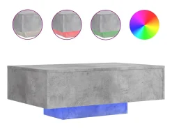 Mesa de centro com luzes LED 85x55x31 cm cimento PT473849^ Mesa De Centro