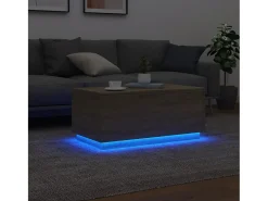 Online vidaxl Mesa de centro com luzes LED 90x50x40 cm carvalho sonoma Natural claro