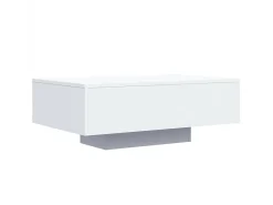 Mesa De Centro| Mesa de centro com luzes LED 85x55x31 cm PT547563 Branco