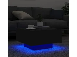 Mesa De Centro*vidaxl Mesa de centro com luzes LED 55x55x31 cm Preto