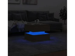 New Mesa de centro com luzes LED 50x50x40 cm carvalho sonoma PT423089 Castanho