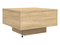 Mesa De Centro*vidaxl Mesa de centro com luzes LED 55x55x31 cm carvalho sonoma Natural claro