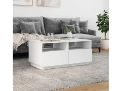 Mesa De Centro*vidaxl Mesa de centro com luzes LED 90x49x40 cm Branco