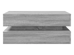 Mesa De Centro*vidaxl Mesa de centro com luzes LED 90x50x40 cm sonoma Cinzento
