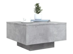 Mesa De Centro*vidaxl Mesa de centro com luzes LED 55x55x31 cm cimento Cinzento