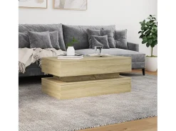 Mesa De Centro* Mesa de centro com luzes LED 90x50x40 cm carvalho sonoma PT927543 Castanho