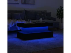 Mesa De Centro| Mesa de centro com luzes LED 90x50x40 cm PT618689 Preto