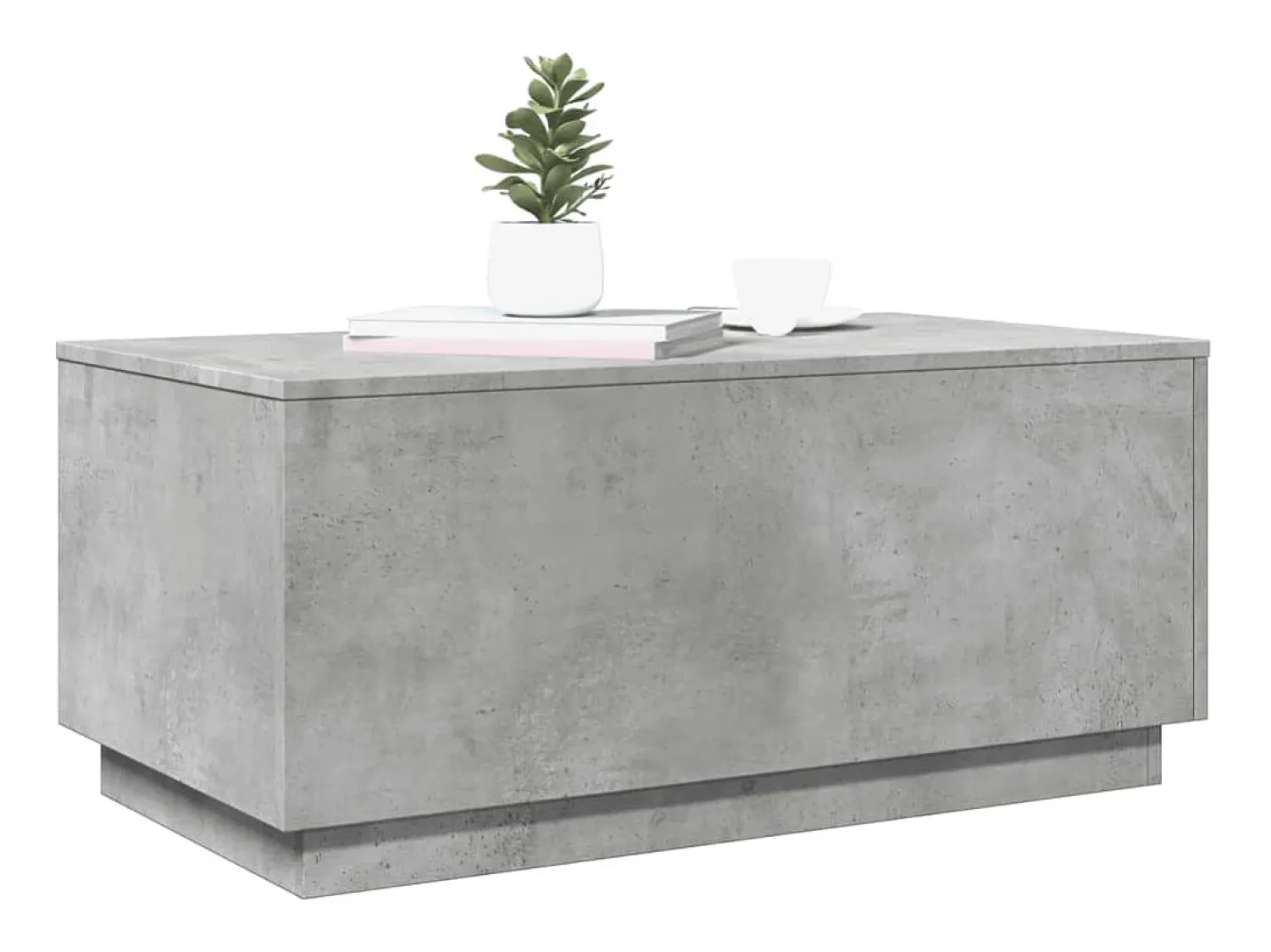 vidaxl Mesa de centro com luzes LED 90x50x40 cm cimento^ Mesa De Centro