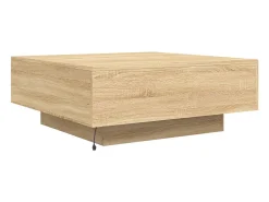 vidaxl Mesa de centro com luzes LED 80x80x31 cm carvalho sonoma^ Mesa De Centro