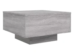 Mesa De Centro| Mesa de centro com luzes LED 55x55x31 cm sonoma PT356692 Cinzento
