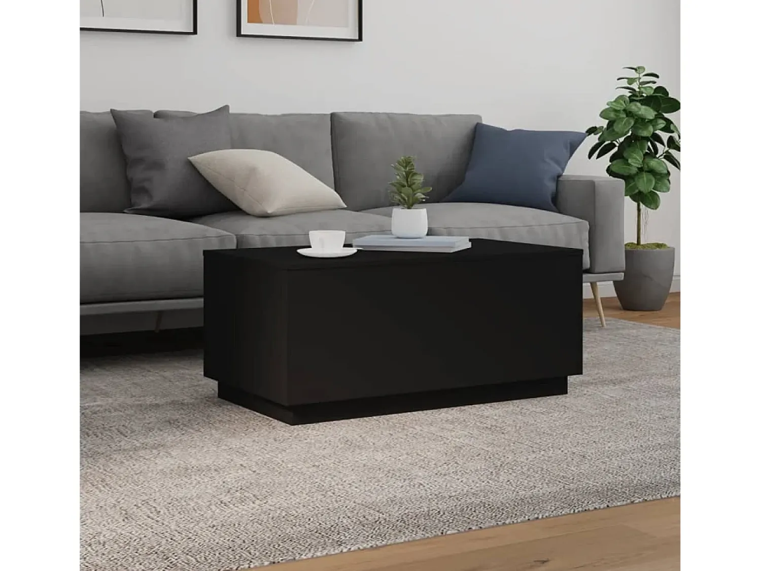vidaxl Mesa de centro com luzes LED 90x50x40 cm^ Mesa De Centro