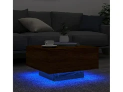 Mesa de centro com luzes LED 55x55x31 cm carvalho PT957507^ Mesa De Centro