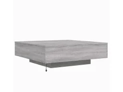 vidaxl Mesa de centro com luzes LED 100x100x31 cm sonoma Cinzento