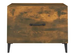vidaxl Mesa de centro com pernas de metal 50x50x40 cm Carvalho Fumado^ Mesa De Centro
