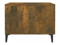 vidaxl Mesa de centro com pernas de metal 50x50x40 cm Carvalho Fumado^ Mesa De Centro