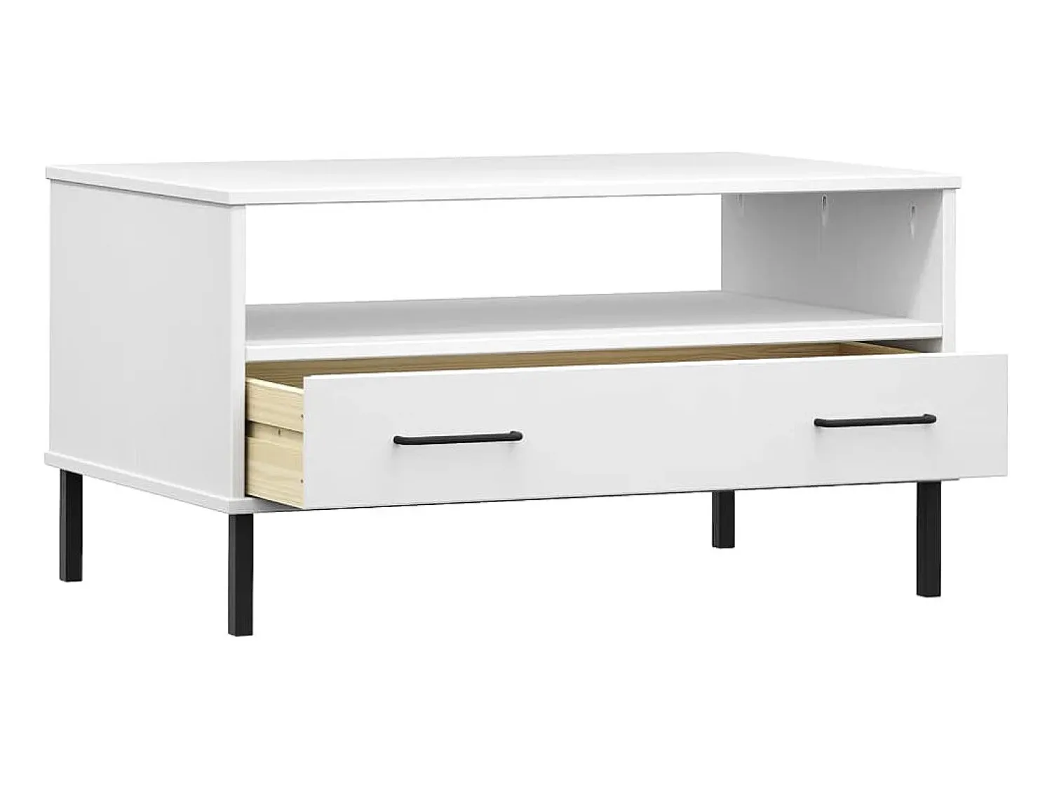 Mesa de centro com pernas de metal madeira maciça OSLO PT920862^ Mesa De Centro