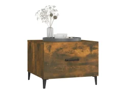 Mesa De Centro* Mesa de centro com pernas de metal 50x50x40 cm Carvalho Fumado PT404891 Castanho