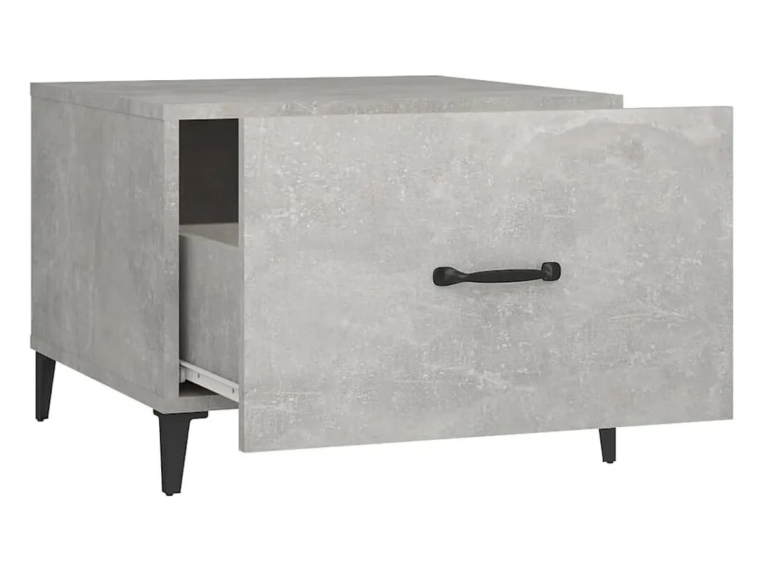 Best vidaxl Mesa de centro com pernas de metal 50x50x40 cm -cimento Cinzento