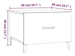 Best vidaxl Mesa de centro com pernas de metal 50x50x40 cm -cimento Cinzento