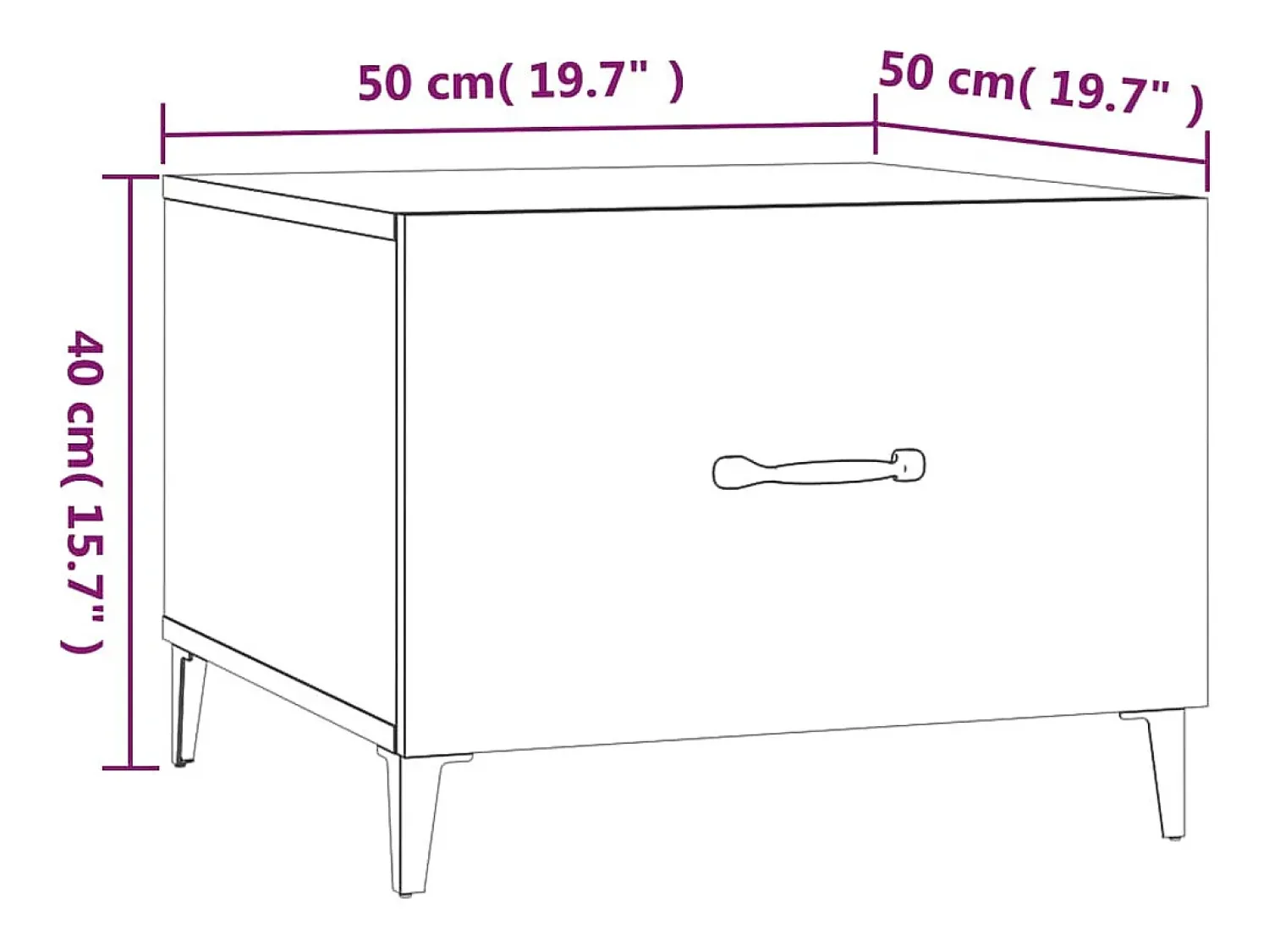Clearance vidaxl Mesa de centro com pernas de metal 2 pcs 50x50x40 cm Branco