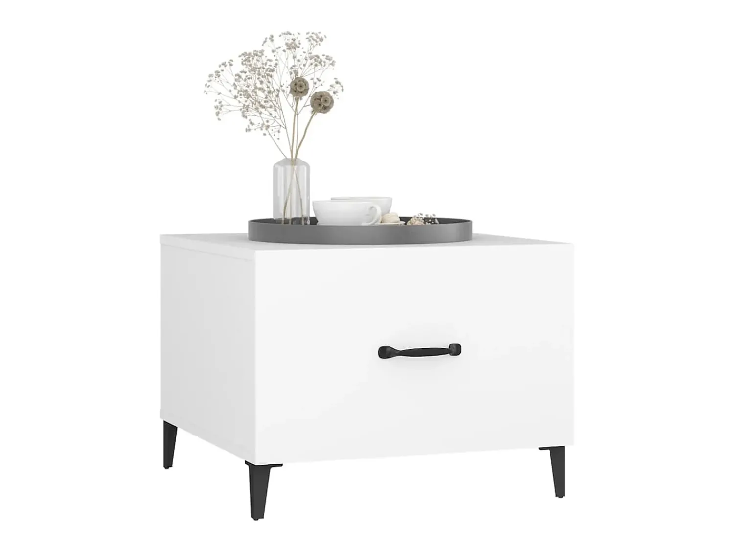 Online Mesa de centro com pernas de metal 50x50x40 cm PT186949 Branco