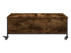 Best vidaxl Mesa de centro com rodas derivados de madeira carvalho fumado Natural claro