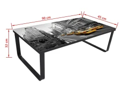Mesa De Centro*vidaxl Mesa de centro com tampo retangular em vidro Multicor