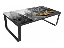Mesa De Centro*vidaxl Mesa de centro com tampo retangular em vidro Multicor