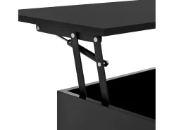 Mesa De Centro*Hauss Spole Mesa de centro com tampo elevatório, iluminação LED e gaveta - Acabamento brilhante - Preto